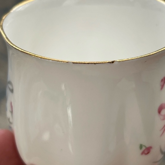 Rare Royal Albert Buttons and Bows pattern bone china gold trimmed cup - Picture 8 of 8